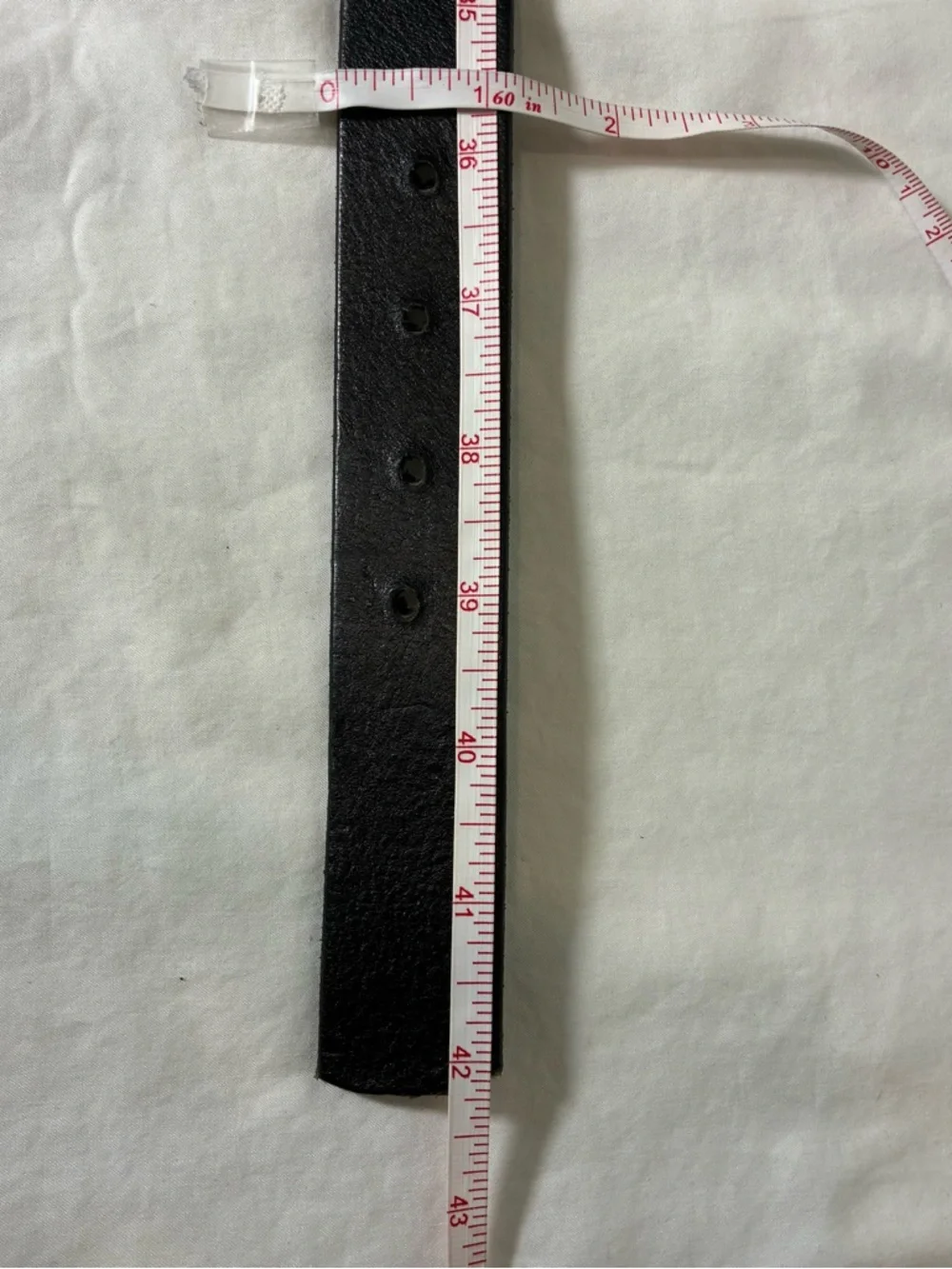 Classic Black Leather Solid Brass Buckle 42” long unisex
